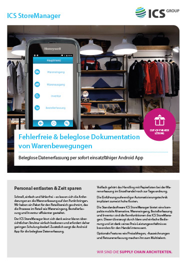 ICS StoreManager – App für Warenbewegungen im Retail
